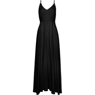 Maxikleid LASCANA, Damen, Gr. 42, N-Gr, schwarz, Web, Obermaterial: 100% Viskose, unifarben, figurumspielend bodenlang, V-Ausschnitt, Kleider Maxikleid, aus gewebter Viskose, Cut-Out am Rücken, Sommerkleid, Topseller