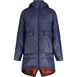 maloja MarcenaM Urban Puffer Coat (winddicht, Primaloft® Bio Wattierung) dunkelblau/orange Damen