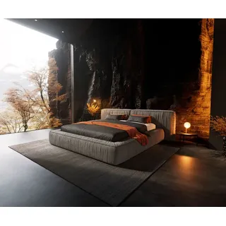 DeLife Polsterbettgestell Coperti 180x200 cm Mikrofaser Grau