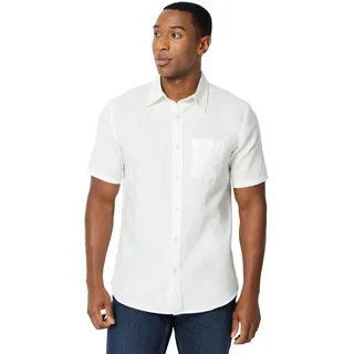 Amazon Essentials Herren Kurzärmliges Regular-Fit-Leinenhemd