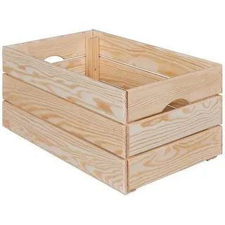 Livetastic Dekokiste , Naturfarben, Kieferfarben , Holz , Kiefer , massiv , 65x24x32 cm , Ordnen & Aufbewahren, Dekoboxen & Aufbewahrungsboxen, Holzkisten