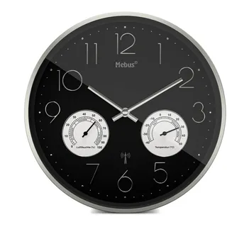 MEBUS Funkwanduhr 12988 40 cm schwarz