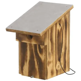 Dehner Natura Premium Wildvogel Nistkasten Salazar, Vogelhaus / Vogelnistkasten für Wildvögel mit Aludach, 28 mm Flugloch, ca. 28.5 x 14.5 x 18.5 cm, Holz, braun