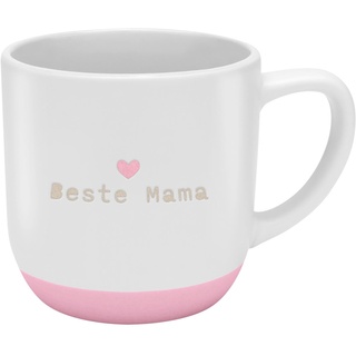 GRUSS & CO Tasse mit Garvur "Beste Mama" | Steinzeug, 40 cl, mehrfarbig | Geschenk Mama, Muttertag, Geburtstag | 48988