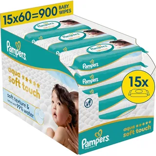 Pampers Aqua Soft Touch Baby-Feuchttücher 900 Stück