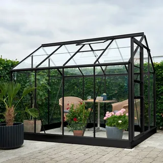 Halls Gewächshaus Popular 86 Schwarz 5 m2 inkl. Fundamentrahmen
