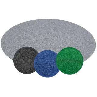 andiamo Kunstrasenteppich Field mit Noppen - Kunstrasen Outdoor zur Verwendung als Balkon Bodenbelag oder Outdoor Teppich - witterungsbeständig rund Ø 130 cm in Grau
