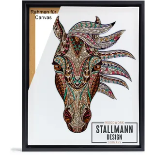 Stallmann Design Schattenfugenrahmen für Leinwände auf Keilrahmen | Farbe: Schwarz | Größe: 50 x 75 cm | Rahmen ohne Glas & Rückwand | mit Montagezubehör