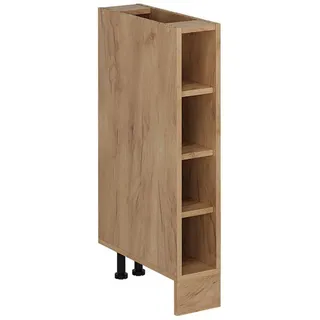 Vicco Küchenregal R-Line Goldkraft Eiche 15 cm ohne Arbeitsplatte , Eichefarben, Eichefarben , Holzwerkstoff , 3 Fächer , Rechteckig , 15x81.6x46 cm , Küchen, Küchenmöbel, Küchenschränke, Küchenunterschränke
