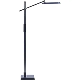 BELIANI LED-Stehlampe Dunkelgrau Metall und Kunststoff 144 cm Dimmbar CCT Verstellbarer Arm und Schrim Modern Bogenlampe Beleuchtung Heim Büro - Grau, Schwarz