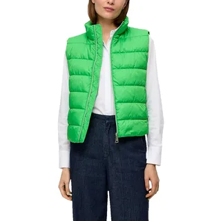 Steppweste S.OLIVER BLACK LABEL, Damen, Gr. 36, grün, Obermaterial: 100% Polyester. Futter: 100% Polyester, unifarben, normal kurz, Rundhals, Westen Steppweste, mit Stehkragen