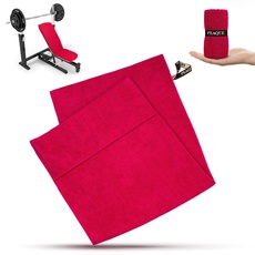 PEAQUE Fitness-Handtuch aus Mikrofaser mit Frottee-Struktur | Sport-Handtuch für Fitnessstudio und Gym | saugstark, leicht, kompakt, weich (100 x 40 cm, Rot)