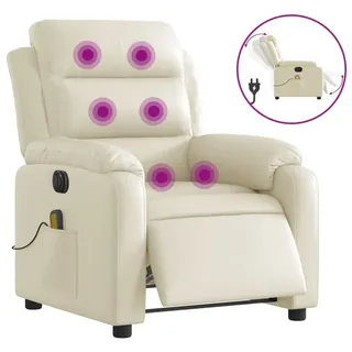 vidaXL Massagesessel Elektrisch Creme Kunstleder - Creme