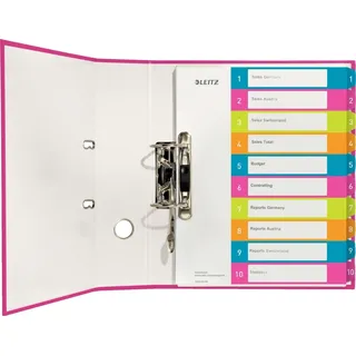 Leitz WOW DIN A4 Vollformat, Überbreite 1-10 farbig 10-teilig, 1 Satz mit Prämie nach Registrierung