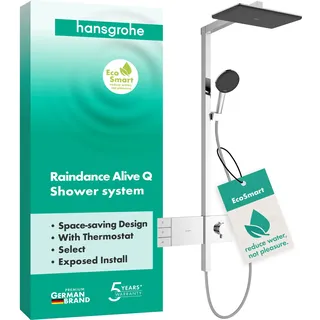 Hansgrohe Raindance Alive Q Duschsystem 210/340 2jet EcoSmart mit ShowerSelect Comfort, Chrom