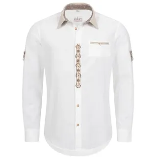 Trachtenhemd NÜBLER "Trachtenhemd Mirko", Herren, Gr. XL, EURO, weiß, Obermaterial: 100% Baumwolle CO., Hemden Trachtenhemd