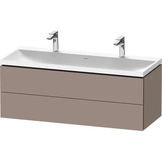Duravit L-Cube c-shaped Set wandhängend, 2 Schubkästen, 2 Waschplätze, ohne Überlauf, 2 Hahnlöcher, 1200x480x480mm, LC6954O43430000, Farbe: Basalt Matt Dekor