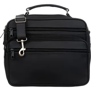 Herren Ledertasche 2 Fächer Ledertasche Schwarz - Schwarz