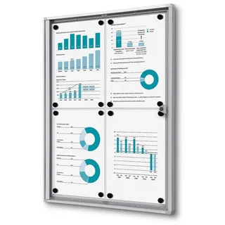 Showdown® Displays Schaukasten Economy XS B1 silber 4x DIN A4