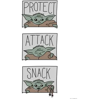KOMAR Bild »Mandalorian The Child Protect Attack Snack« Disney Star Wars 1 Stk. tlg. Wandbild, zur Dekoration, im Kinderzimmer | ohne Rahmen, bunt
