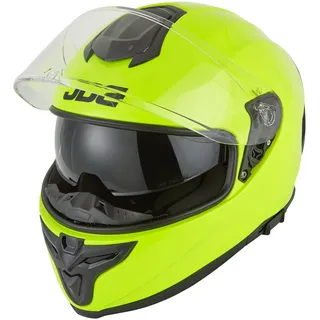 JDC Motorradhelm Full Face - Einziehbares Doppelvisier ECE 22.06 - Sabre - Gelb - L