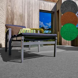 Andiamo Kunstrasen »Edinburgh, Made in Netherlands« rechteckig 4 mm Höhe aus Nadelfilz, mit Drainagenoppen, für Balkon, Terasse, Wintergarten, grau