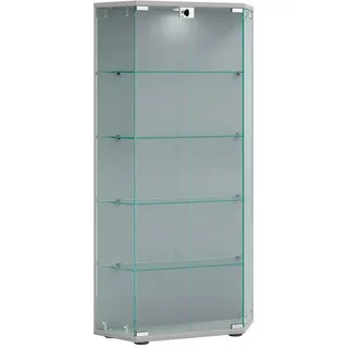 VCM »Holz Glas Stand Vitrine Sammelvitrine Cenila L« 1 Stk. tlg., silberfarben