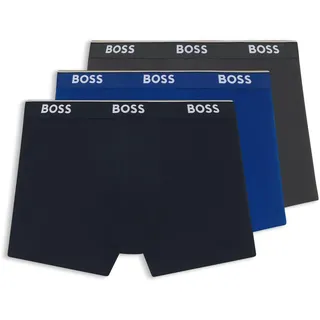 BOSS Herren Brief 3p Co/EL Boxershorts, New - Open Blue487, XXL EU