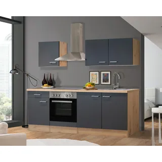 Flex-Well Küchenzeile Morena 210 cm grau