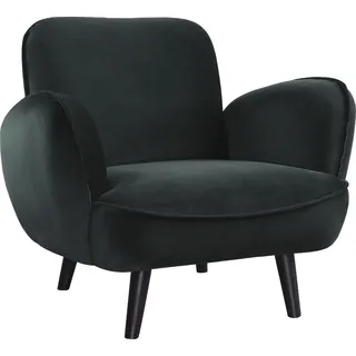 Atlantic Home Collection Sessel Ben Samtvelours 90 x 83 x 87 cm Grün mit Wellenunterfederung