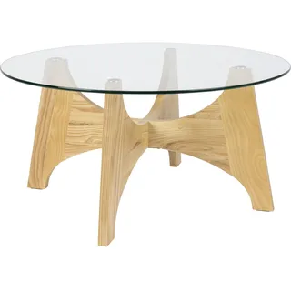 ZUIVER Kobe Ø 80 cm Glas/Holz beige/braun