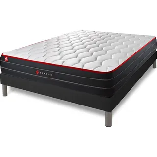 Matratzen- und Lattenrost-Set 140x190 cm - Boost - Schwarz