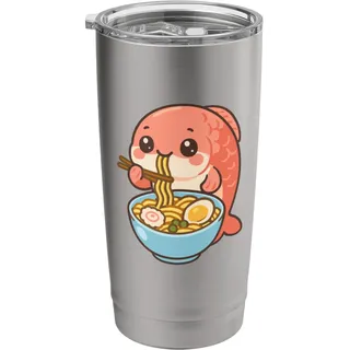 Süße Fische essen Ramen Kawaii Food Lover Art Doppelwandiger Edelstahl-Thermobecher