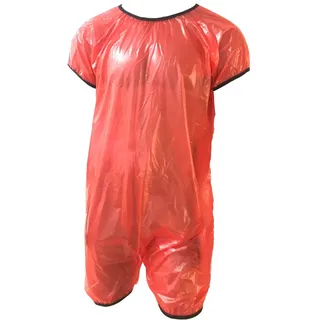 Haian Unisex Baby-Strampler für Erwachsene, transparent, superweich, PVC, Größe M, Rot