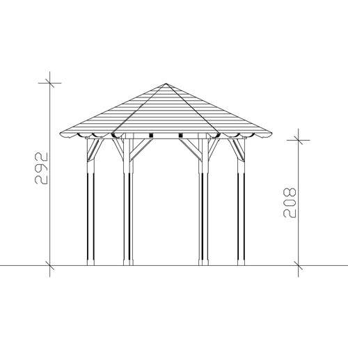 Bild von SKAN HOLZ Pavillon Colmar 1 Zeltdach, sechseckig, BxHxT: 360 cm, - braun