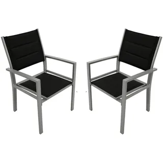 DEGAMO Madeira Gartensessel 58 x 63 x 90 cm silbergrau 2 St.