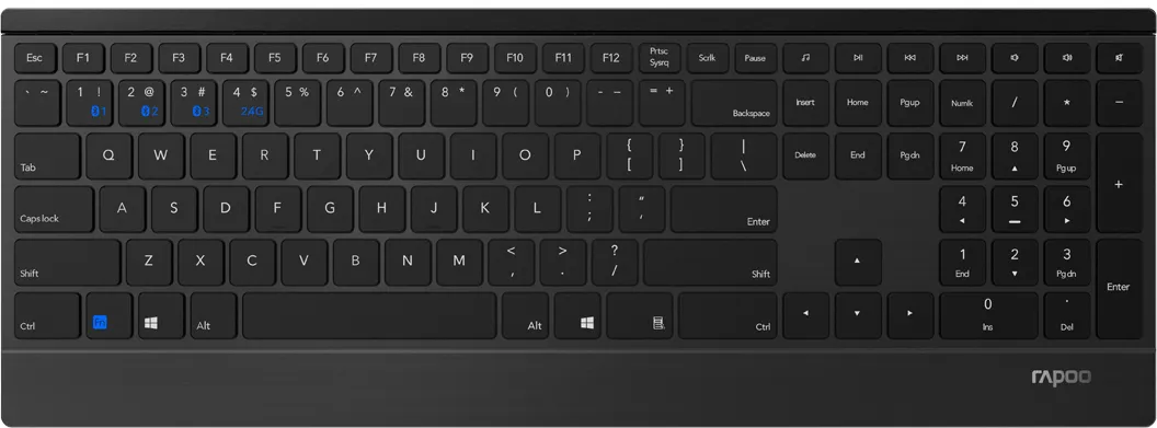 Bild von E9500M Multi-mode Wireless Keyboard schwarz, USB/Bluetooth, DE (18748)