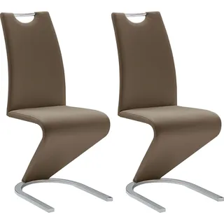 MCA Furniture Freischwinger Kunstleder braun 2er Set