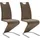 Freischwinger Kunstleder braun 2er Set