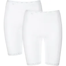 sloggi Lange Unterhose »Basic+ Long 2P«, (Packung, 2 St.), Long-Pants mit Spitzenbesatz, weiß
