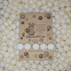 100 Bio-Kunststoff Bällebad Bälle aus nachwachsenden Zuckerrohr - Rohstoffen, 6cm Ø, Kindergarten und Gewerbequalität-BB02 (Creme Weiß 54)