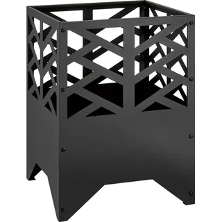Feuerkorb Metall Schwarz 36 cm x 36 cm x 50 cm