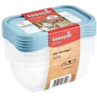 KEEEPER Tiefkühldosenset transparent 5 x 0,5 l 15,5 x 10,5 x 6 cm