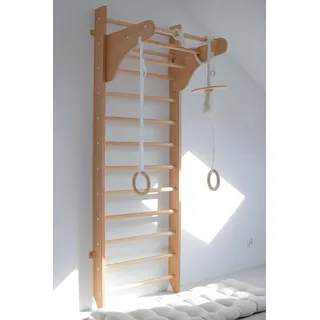 Sprossenwand aus Holz Kinder Wood Kinderzimmer | Kletterwand Kinder | Spielplatz - Beige