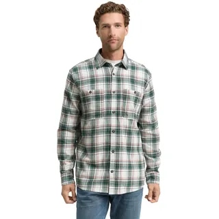 Tom Tailor 1047337 Langarmhemd - Off White Multicolor Check - M