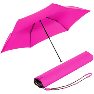 Knirps Taschenschirm Ultra US.050 Slim Manual – Ultra leicht und flach – Sturmfest – Windproof – 21 cm – Neon Pink