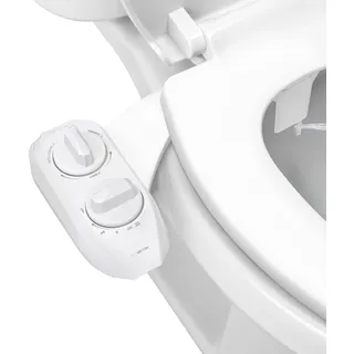 LUXE Bidet NEO 185 Plus – Mechanischer Bidet-Toilettensitzaufsatz der nächsten Generation mit innovativen EZ-Lift-Scharnieren, Doppeldüsen und 360°-Selbstreinigungsmodus (weiß)