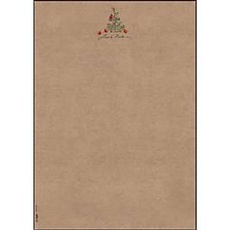 Motivpapier Sigel 'Christmas with Apples', DIN A4, 90 g/m2, 100 Blatt, braunes Kraftpapier