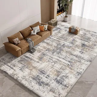 Vamcheer Teppich Wohnzimmer Flauschig Waschbar 160X230- Blau/Grau Schlafzimmer Teppich rutschfest, Teppiche Gegend Moderner, Super Weich Eingedickter Schwamm Komfort Updrade, für Arbeitszimmer, Büro