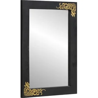 SYFAXTM Badezimmer Spiegel Schwarz und Silber 70 x 50 x 2,5 cm - Schwarz